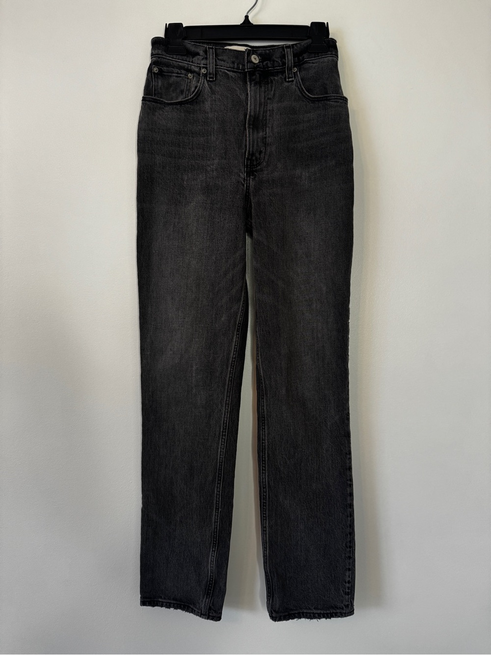 Abercrombie & Fitch Curve Love The 90s Straight Ultra High Rise Washed Black 26